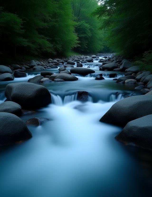 Long exposure of a forest stream